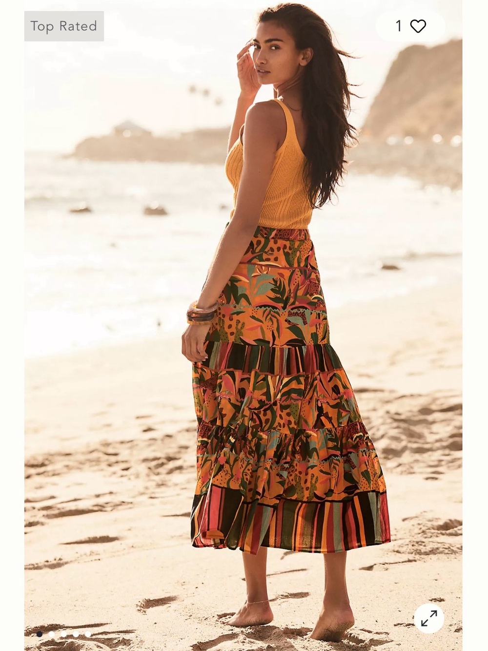 FARM Rio- Size XS- Isabelle Tiered Maxi Skirt
